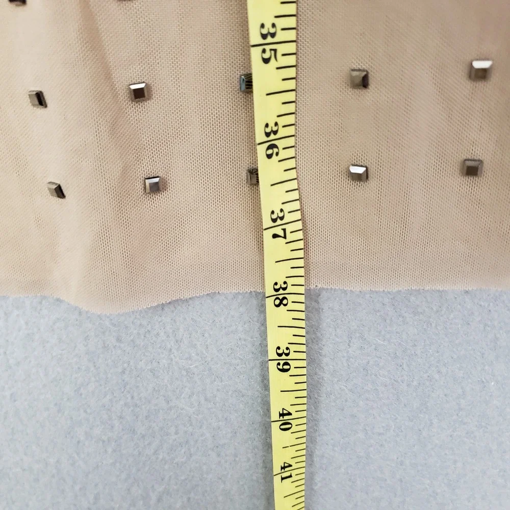 Emerson Lang Size S Studded Maxi Skirt Tan Embellished Indie Sleaze Festival NWT